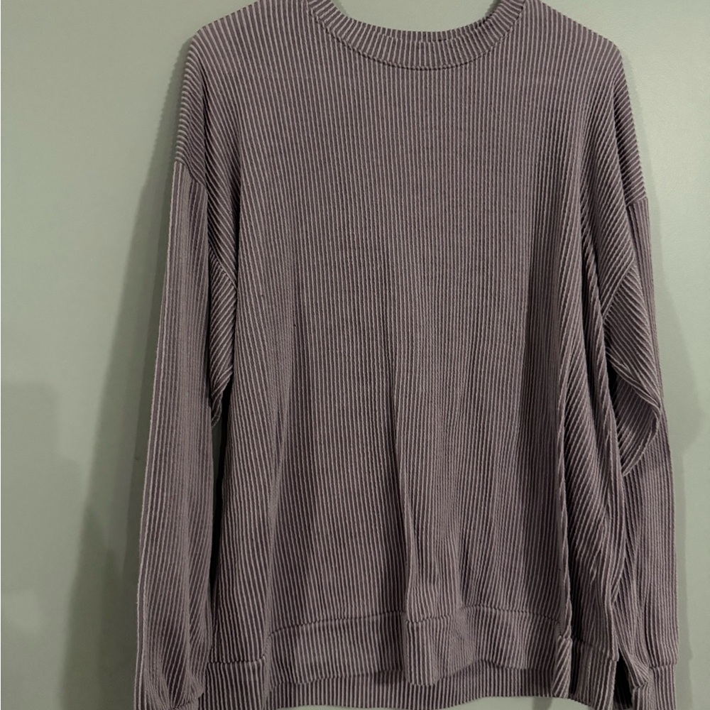 Women's Ribbed Gray Blouse